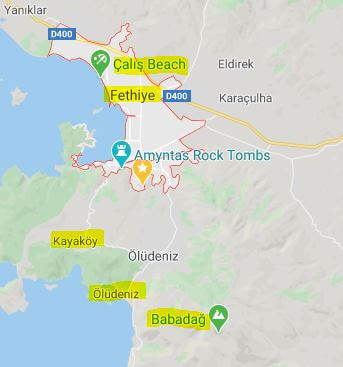 fethiye turkey map