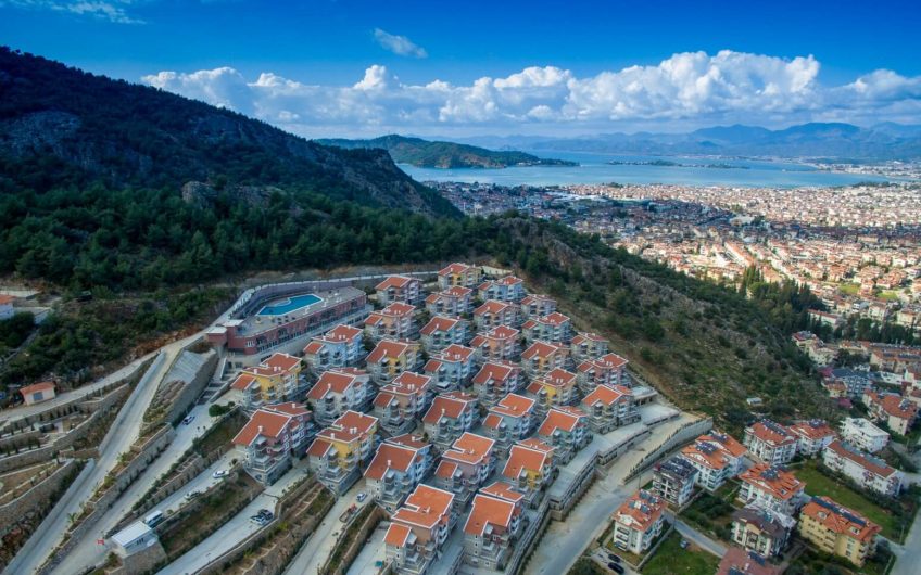apartments in a complex Fethiye sea and city view